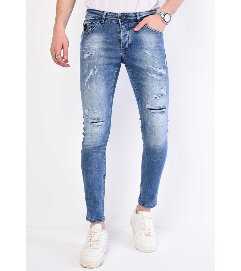 Local Fanatic Men's Light Blue Jeans With Holes - 1059 - Blue