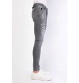 Local Fanatic Men's Paint Splatter Slim Fit Jeans - 1064 - Grey
