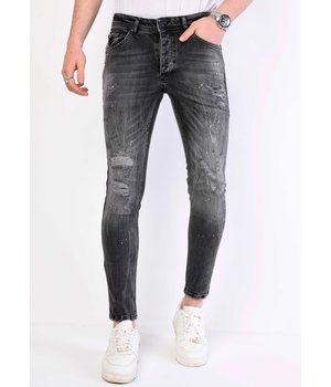 Local Fanatic Paint Splatter Jeans Men Slim Fit - 1069 - Grey