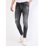 Local Fanatic Paint Splatter Jeans Men Slim Fit - 1069 - Grey