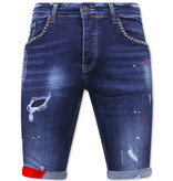 Local Fanatic Men's Short Stud Jeans  - 1025-SH - Blue