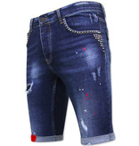 Local Fanatic Men's Short Stud Jeans  - 1025-SH - Blue