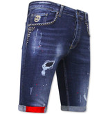 Local Fanatic Men's Short Stud Jeans  - 1025-SH - Blue