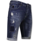 Local Fanatic Men's Shorts Slim Fit with Holes -1026-SH- Blue