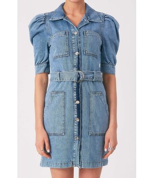 Robin-Collection Denim Denim Dress - D86179 - Blue