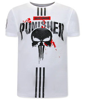 Local Fanatic Punisher T Shirt For Men - White