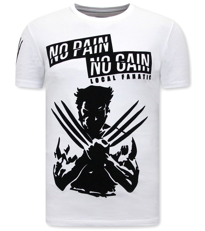 Local Fanatic Wolverine  X Man Printed T Shirt - White