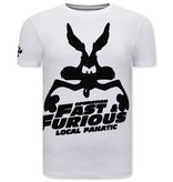 Local Fanatic Fast and Furious Printed Men T Shirt - White