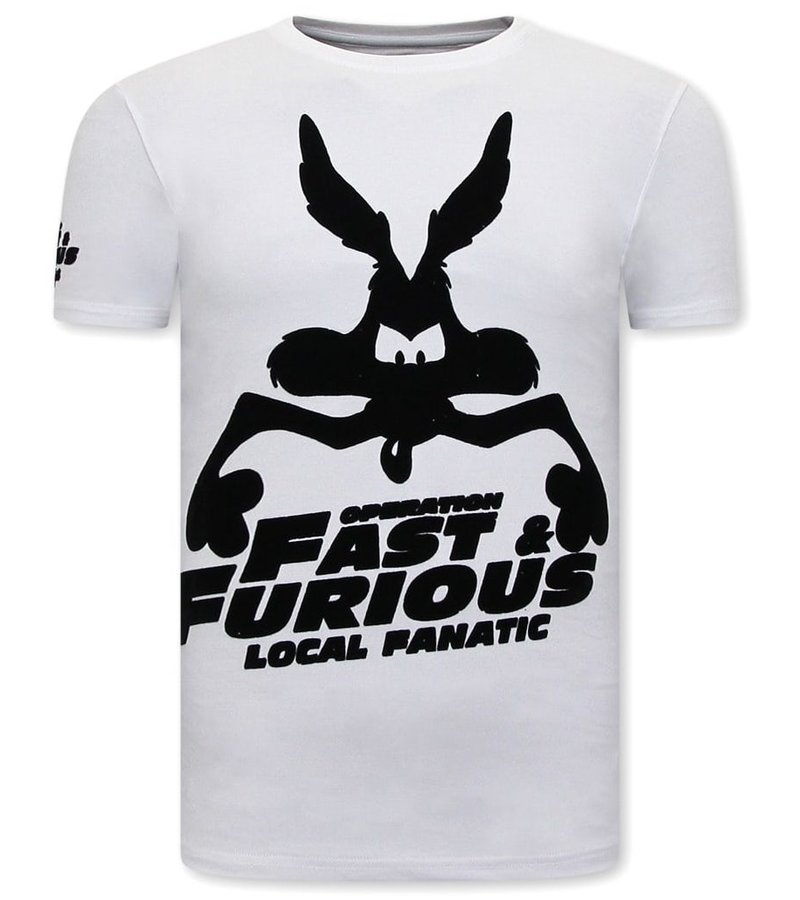 Local Fanatic Fast and Furious Printed Men T Shirt - White