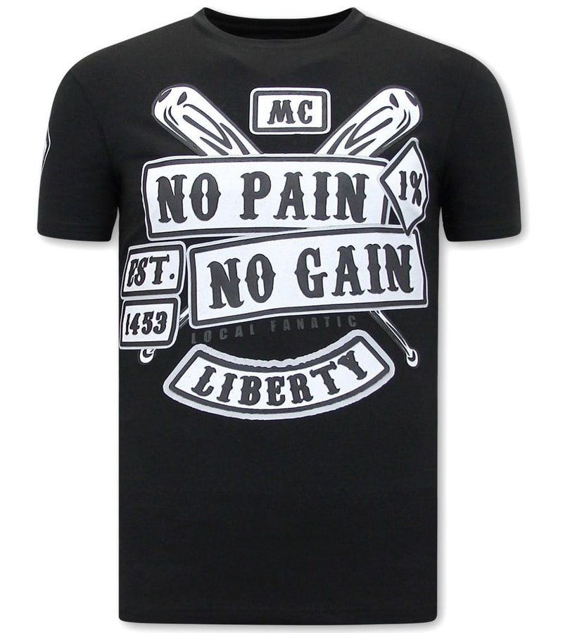 Local Fanatic T Shirt Sons of Anarchy MC Print Men - Black