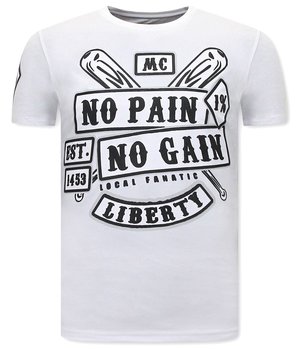 Local Fanatic Men T Shirt Sons of Anarchy MC Print - White