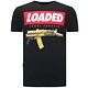 Men T Shirt Loaded Gun Print  - Black