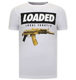 Local Fanatic Loaded Gun Print T Shirt For Men - White