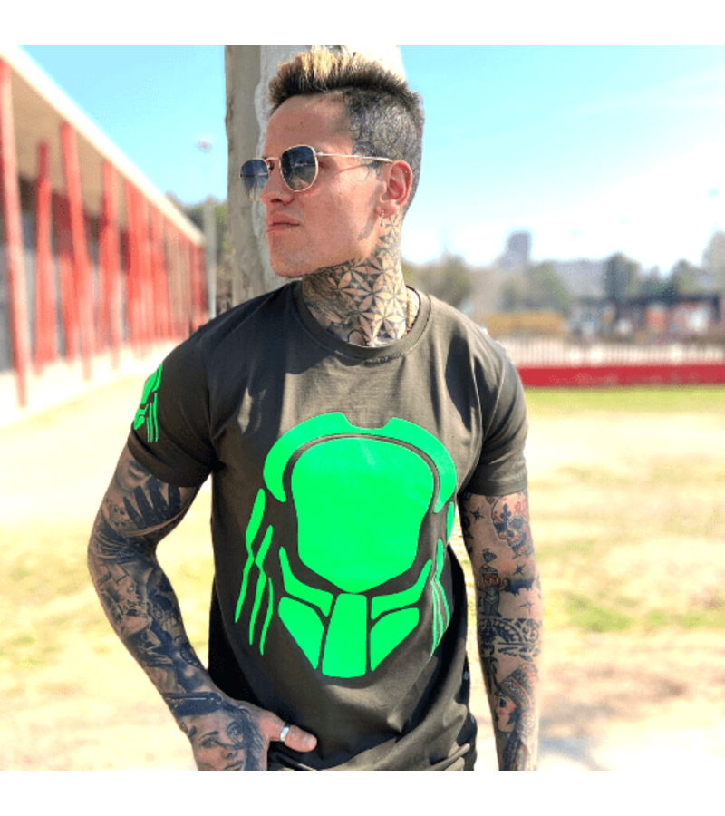 Local Fanatic Predator Neon Print T Shirt - Green