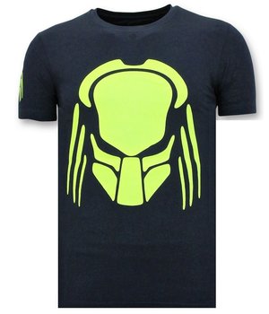 Local Fanatic Men T Shirt Predator Neon Print - Blue