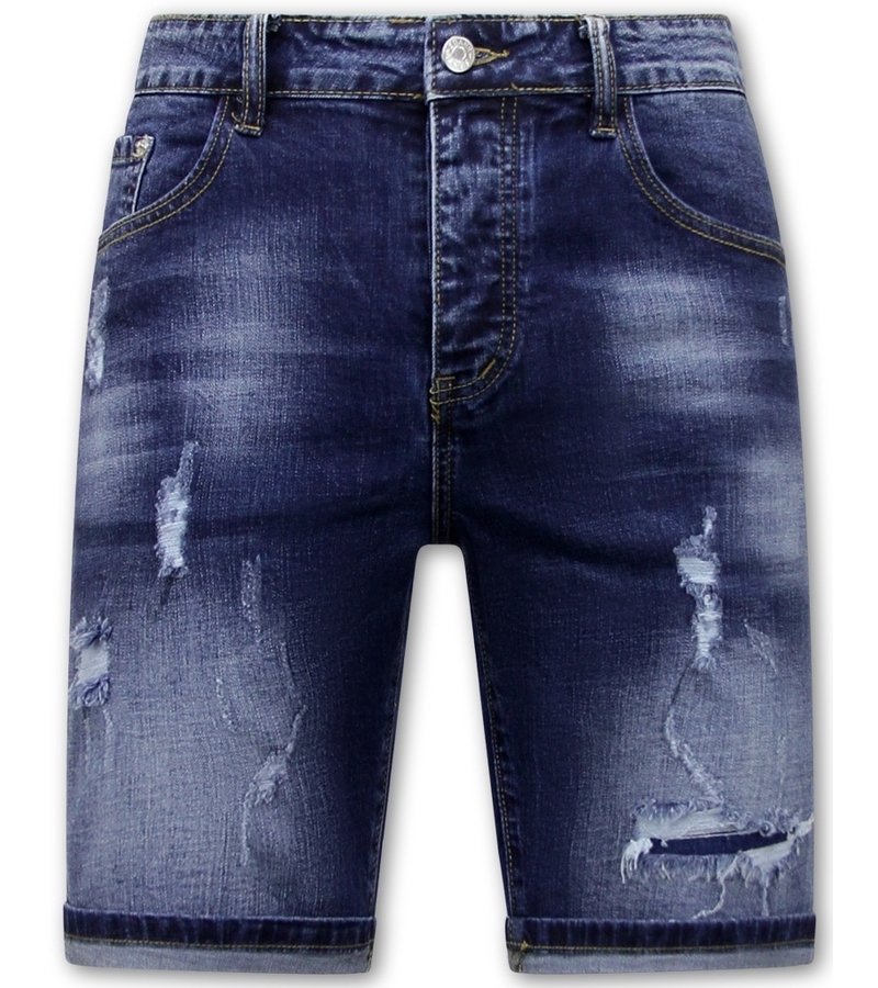 Enos Ripped Jeans Shorts - 9039 - Blue