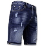 Enos Ripped Jeans Shorts - 9039 - Blue