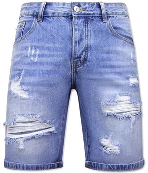 Enos Ripped Denim Shorts For Men - 9051 - Blue