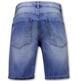 Enos  Ripped Denim Shorts For Men - 9051 - Blue