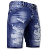 Enos Short Denim Shorts - 9053- Blue