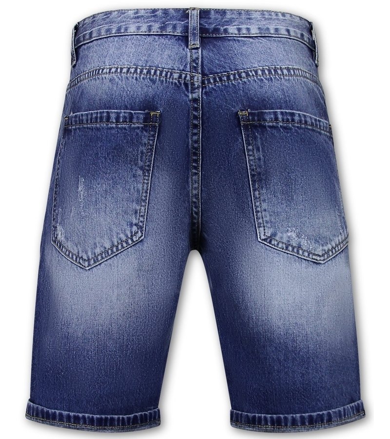 Enos Short Denim Shorts - 9053- Blue