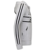 Local Fanatic Men's Training Sweater - Double Line Signed - White / Black