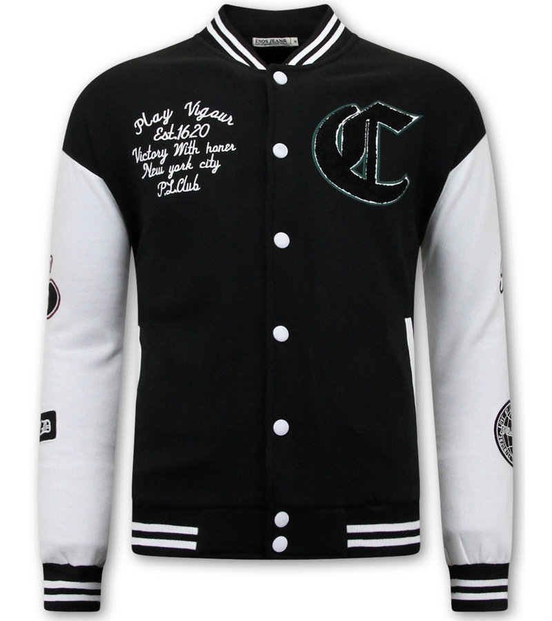Enos Mens Baseball Jacket Vintage - 7792 - Black