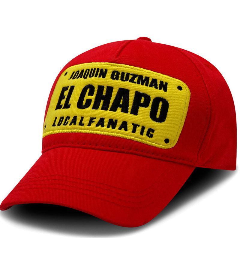 Local Fanatic Men's Baseball Caps EL CHAPO - Red