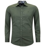 Gentile Bellini Long Sleeve Men's Dress Shirts Slim Fit - 3039NW - Green