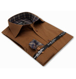 Gentile Bellini Men's Dress Shirt Slim Fit - 3038NW - Brown