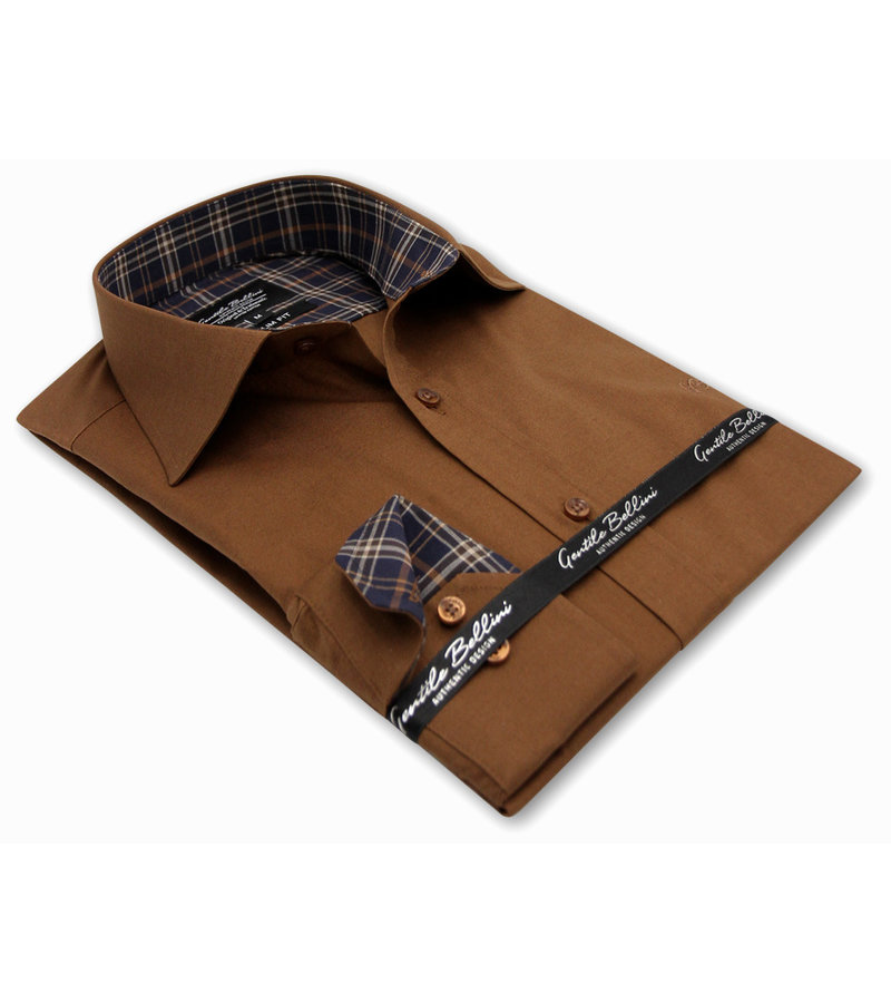 Gentile Bellini Men's Dress Shirt Slim Fit - 3038NW - Brown