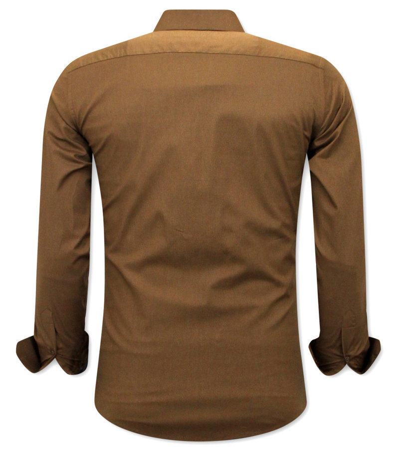 Gentile Bellini Men's Dress Shirt Slim Fit - 3038NW - Brown