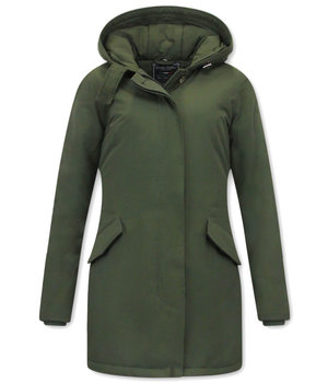 TheBrand Women's Long Winter Coats With Hood - 280 - Green