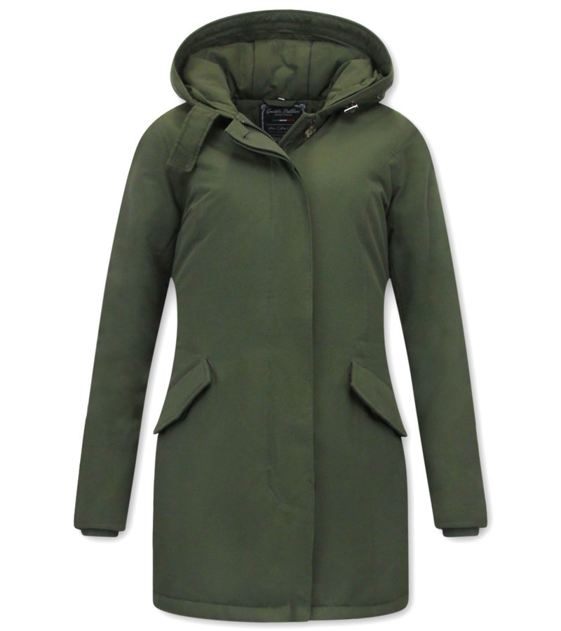 TheBrand Women's Long Winter Coats With Hood - 280 - Green