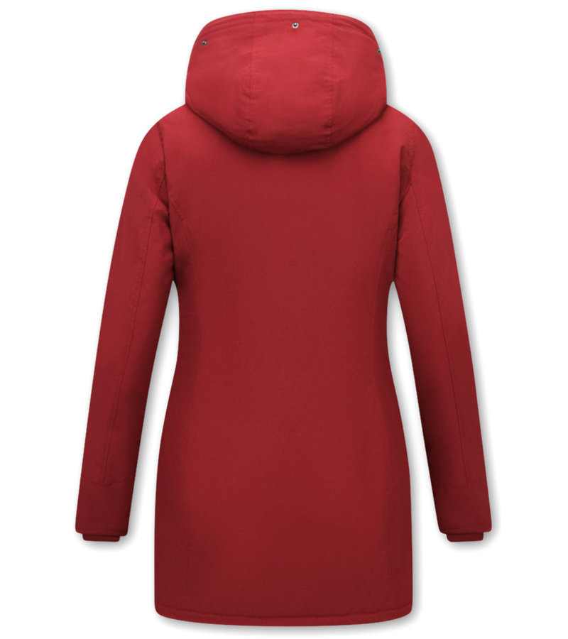 TheBrand Women's Long Winter Coats With Hood - 280 - Red