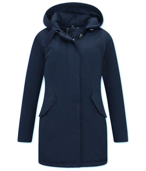 TheBrand Women's Long Winter Coats With Hood - 280 - Blue