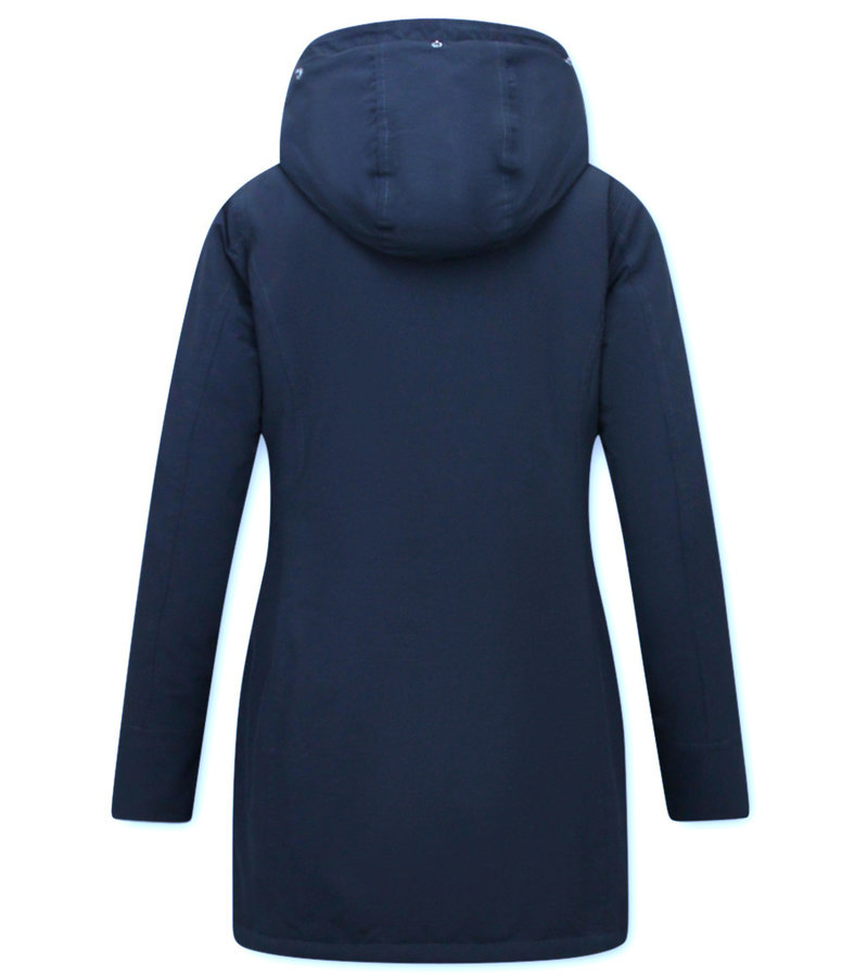 TheBrand Women's Long Winter Coats With Hood - 280 - Blue