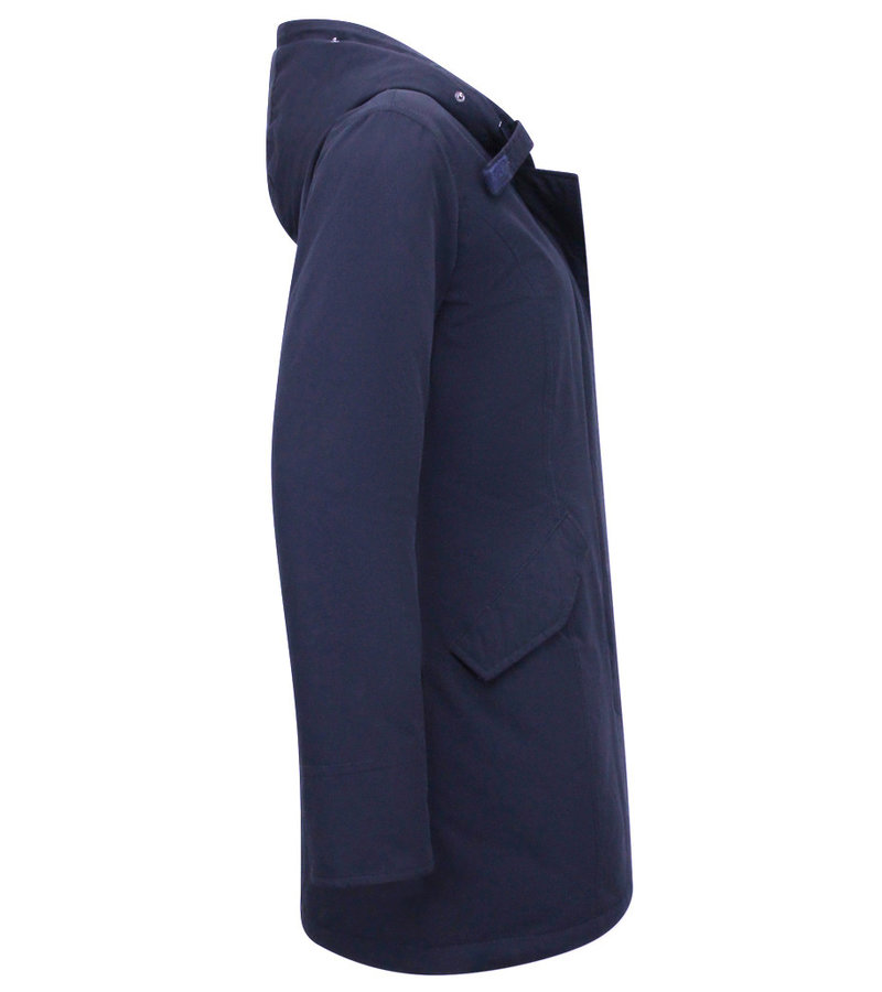 TheBrand Women's Long Winter Coats With Hood - 280 - Blue