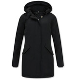 TheBrand Women's Long Winter Coats With Hood - 280 - Black