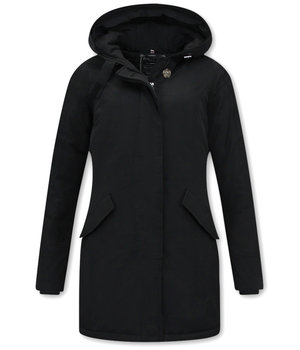 TheBrand Women's Long Winter Coats With Hood - 280 - Black