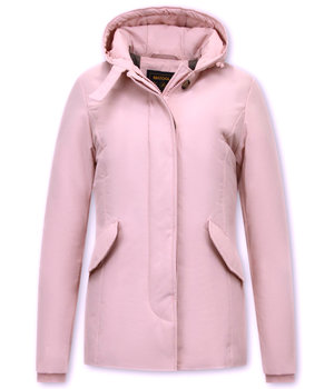 Matogla Womens Pink Winter Jacket With Hood