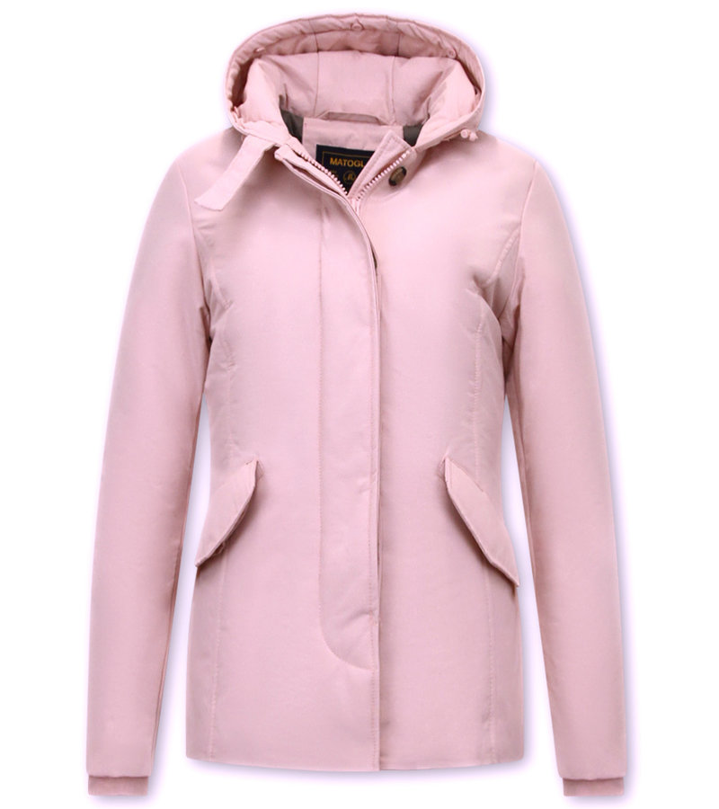 Matogla Womens Pink Winter Jacket With Hood
