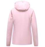 Matogla Womens Pink Winter Jacket With Hood