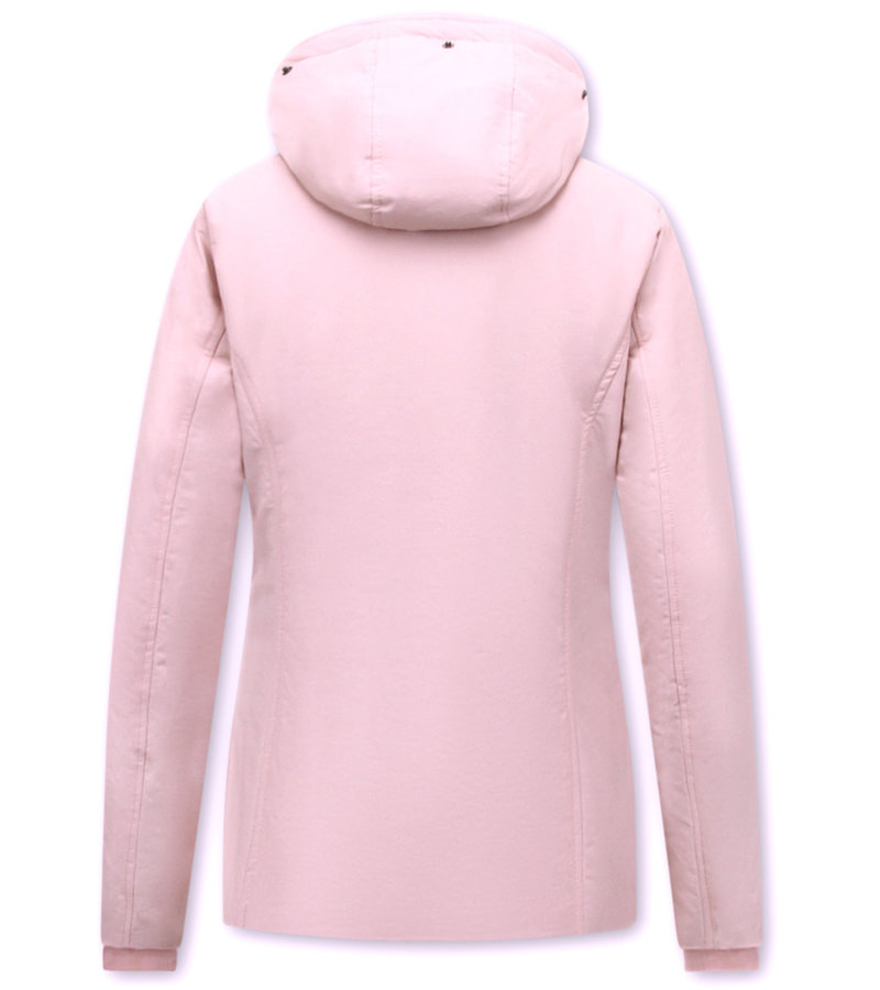 Matogla Womens Pink Winter Jacket With Hood