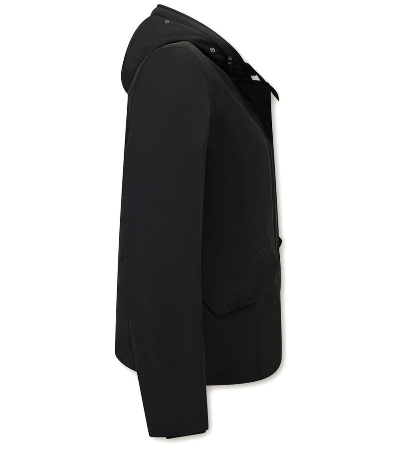 Matogla Women's Winter Jacket With Hoodie - 5897 - Black