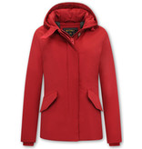 Matogla Women's Winter Jacket With Hoodie - 5897 - Red