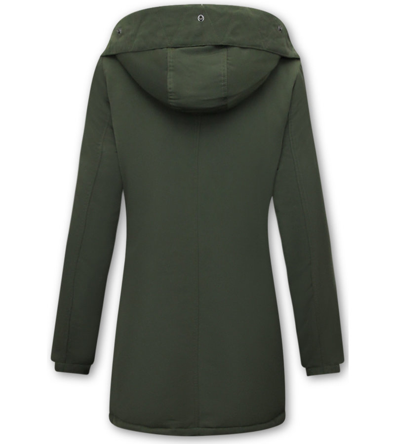 Gentile Bellini Women's Lightweight Jacket With Hood - 8811 - Green