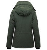 Matogla Womens Short Padded Jacket With Hood - 7603 - Green