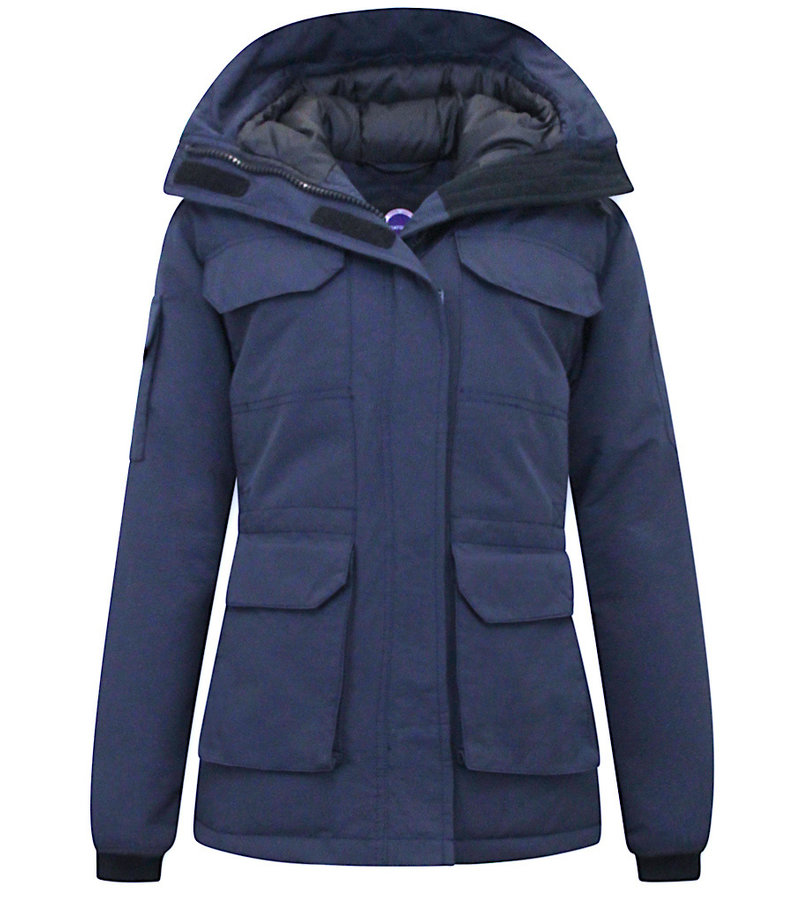 Matogla Womens Short Padded Jacket With Hood - 7603 - Blue