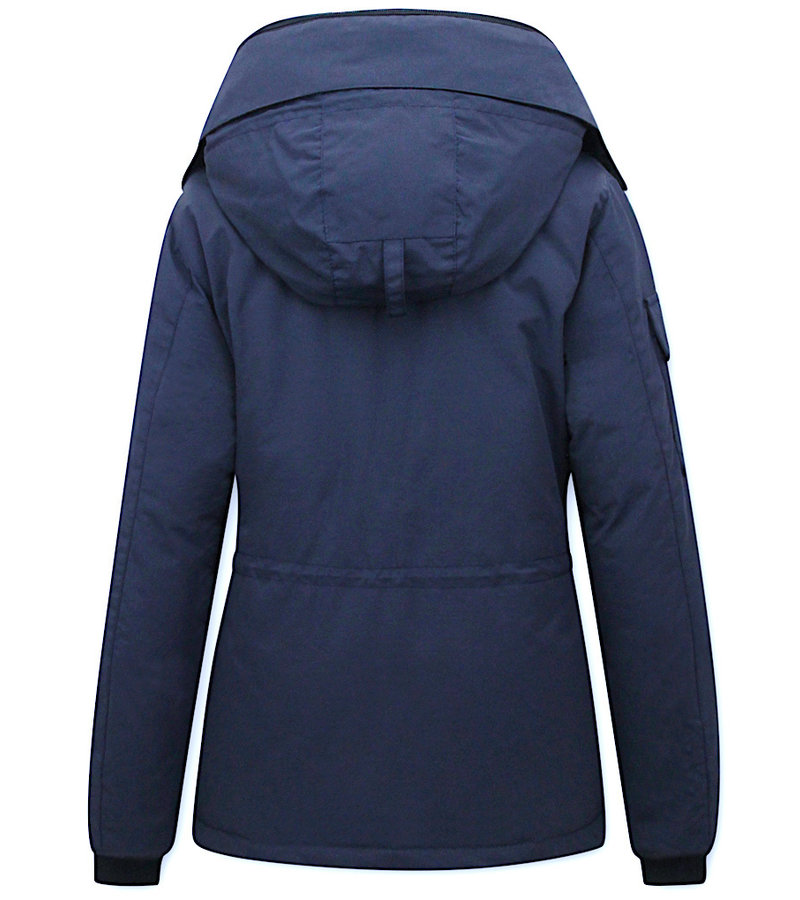 Matogla Womens Short Padded Jacket With Hood - 7603 - Blue